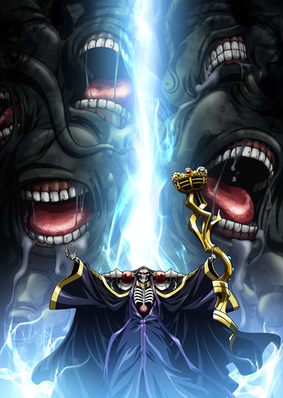 Overlord, anime, ainz ooal gown, momonga, black, gold, undead